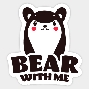 Bear With Me || Minimalist Panda Bear Sticker